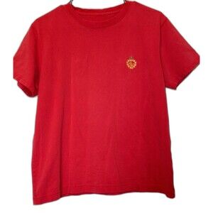 Vintage Ralph Lauren Crest Logo T-Shirt Red Short Sleeve Unisex No Tag Men M/L